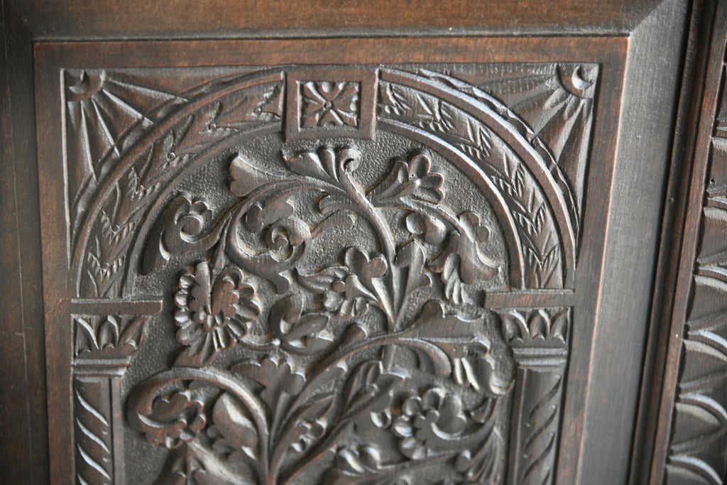 Georgian Carved Oak Corner Cupboard