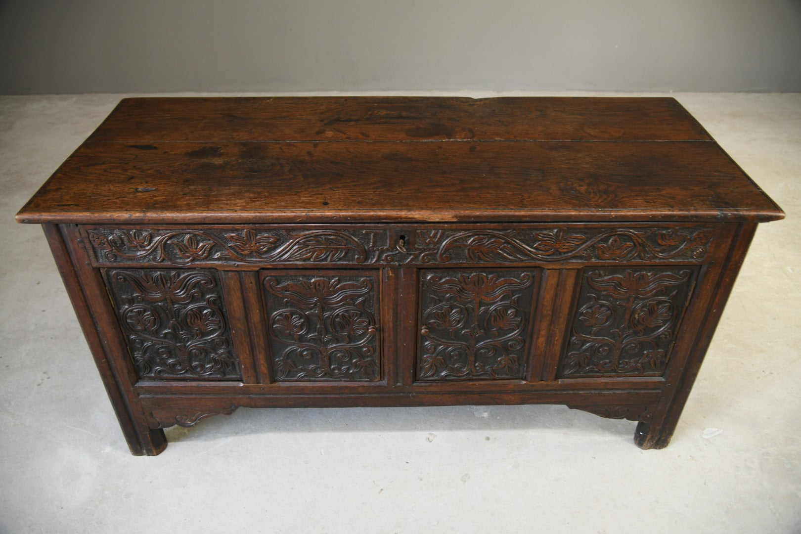 Converted Carved Oak Coffer