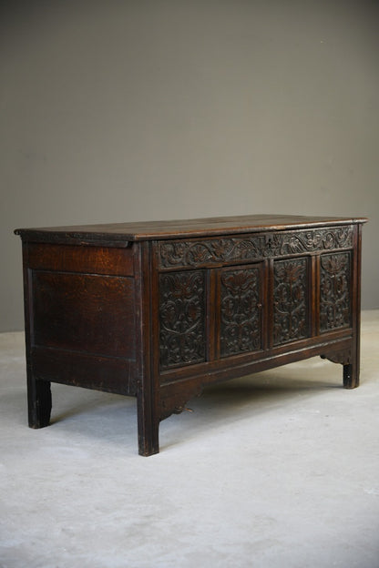 Converted Carved Oak Coffer