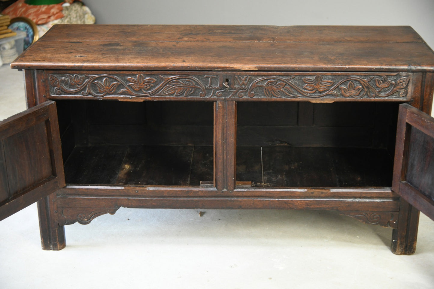 Converted Carved Oak Coffer