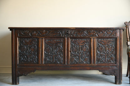 Converted Carved Oak Coffer