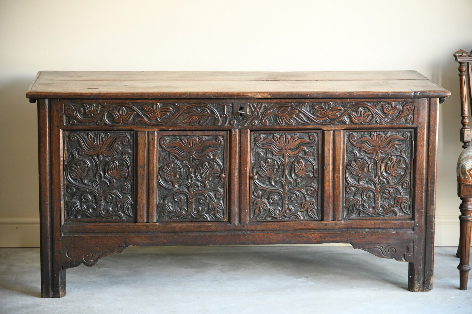 Converted Carved Oak Coffer