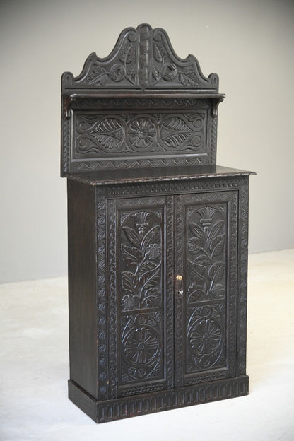 Antique Carved Oak Cupboard Chiffonier