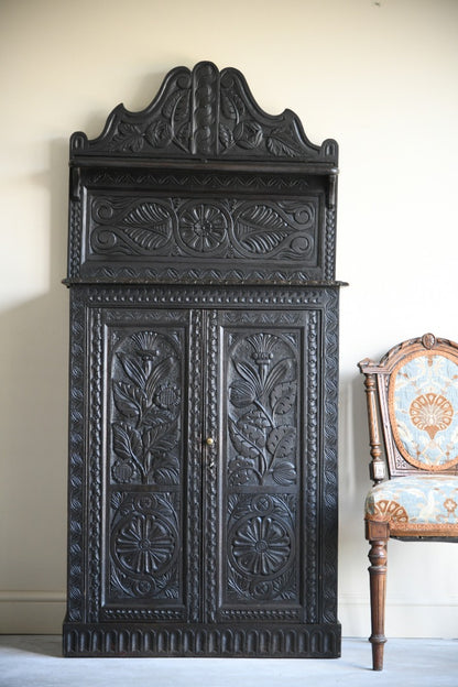 Antique Carved Oak Cupboard Chiffonier