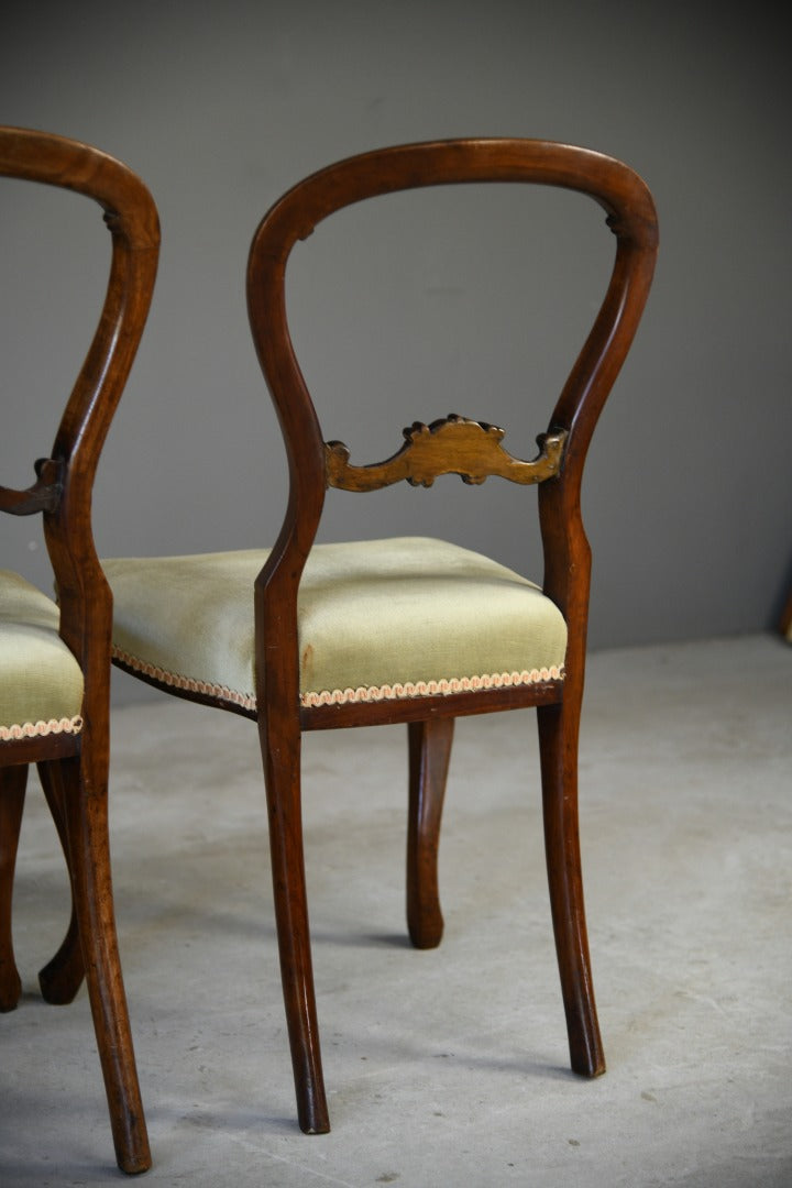 Set Six Victorian Balloon Back Chairs