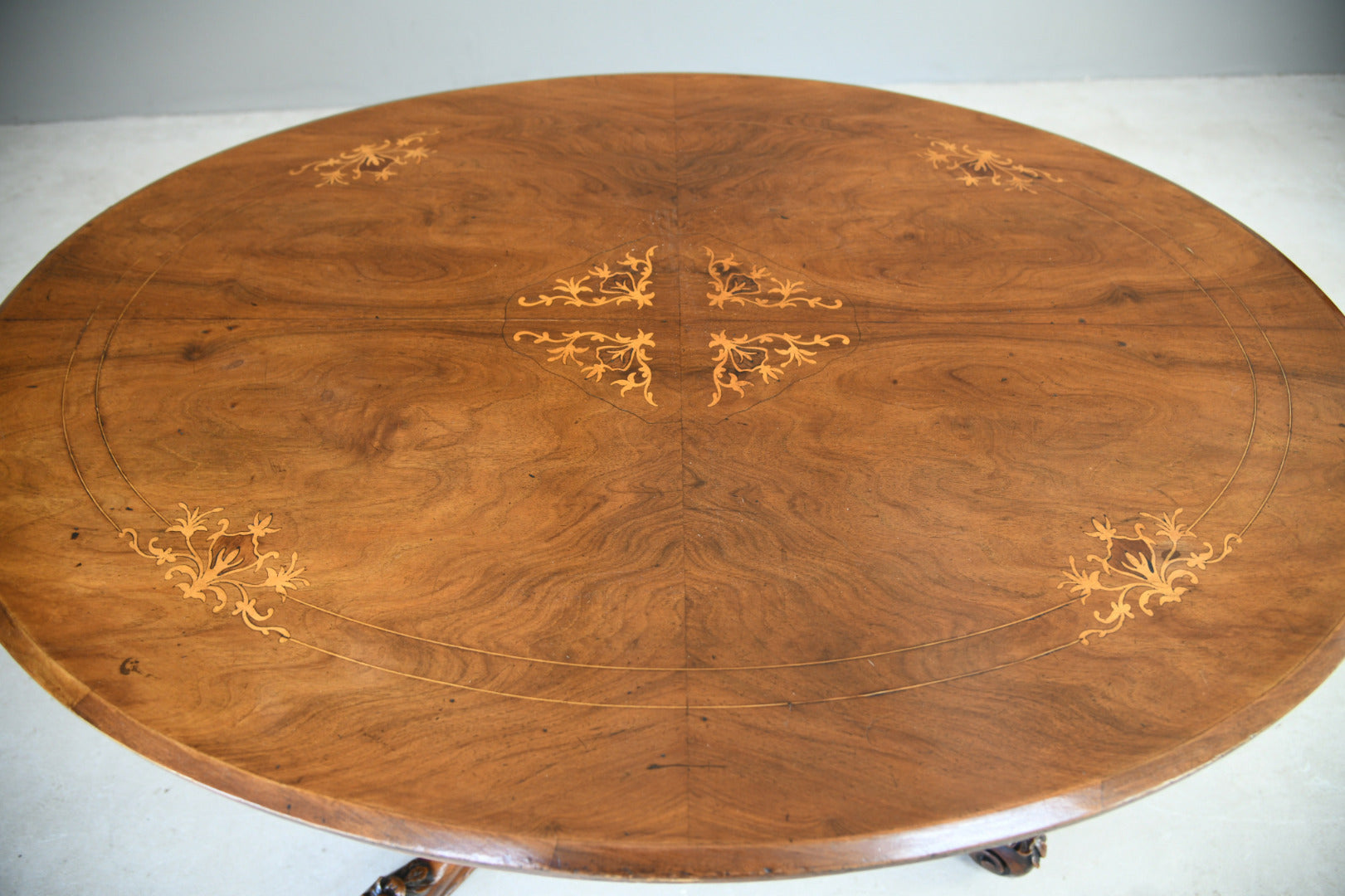 Victorian Oval Walnut Inlaid Table