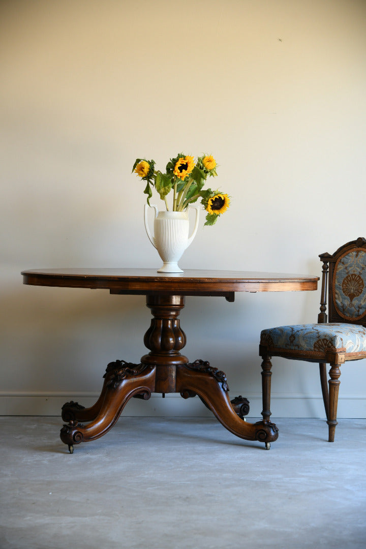 Victorian Oval Walnut Inlaid Table