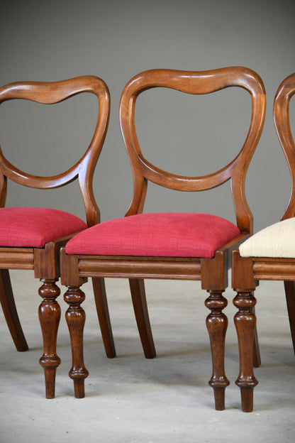 4 Victorian Balloon Back Dining Chairs