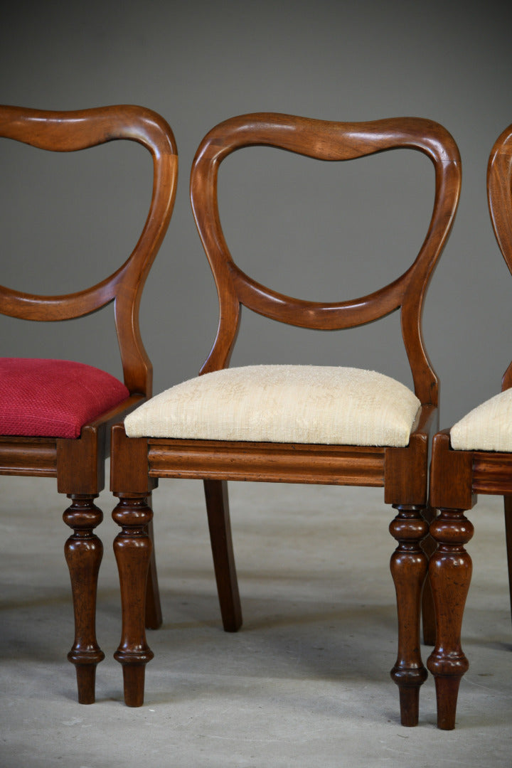 4 Victorian Balloon Back Dining Chairs