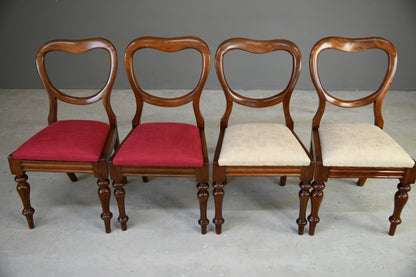 4 Victorian Balloon Back Dining Chairs