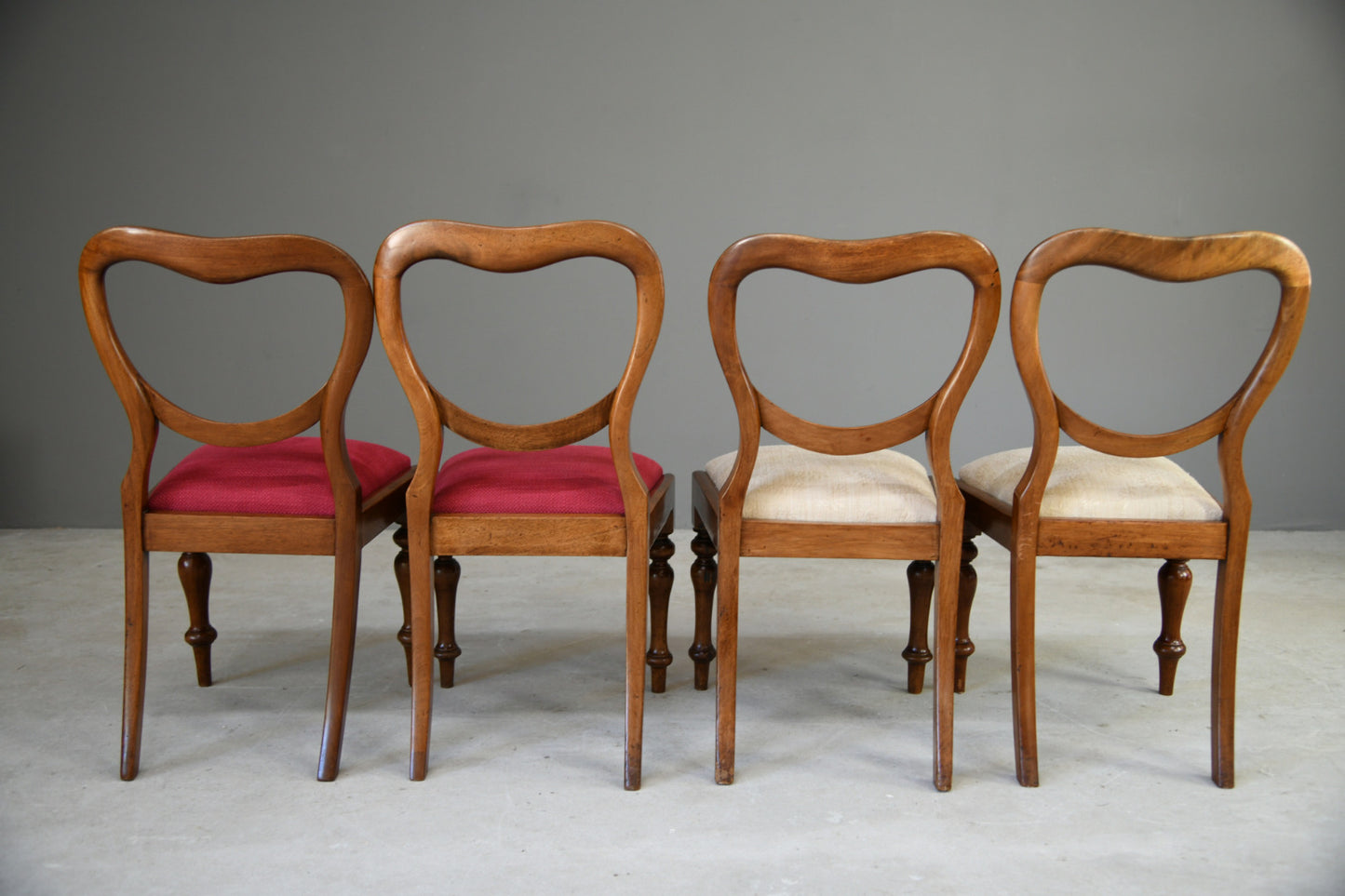 4 Victorian Balloon Back Dining Chairs