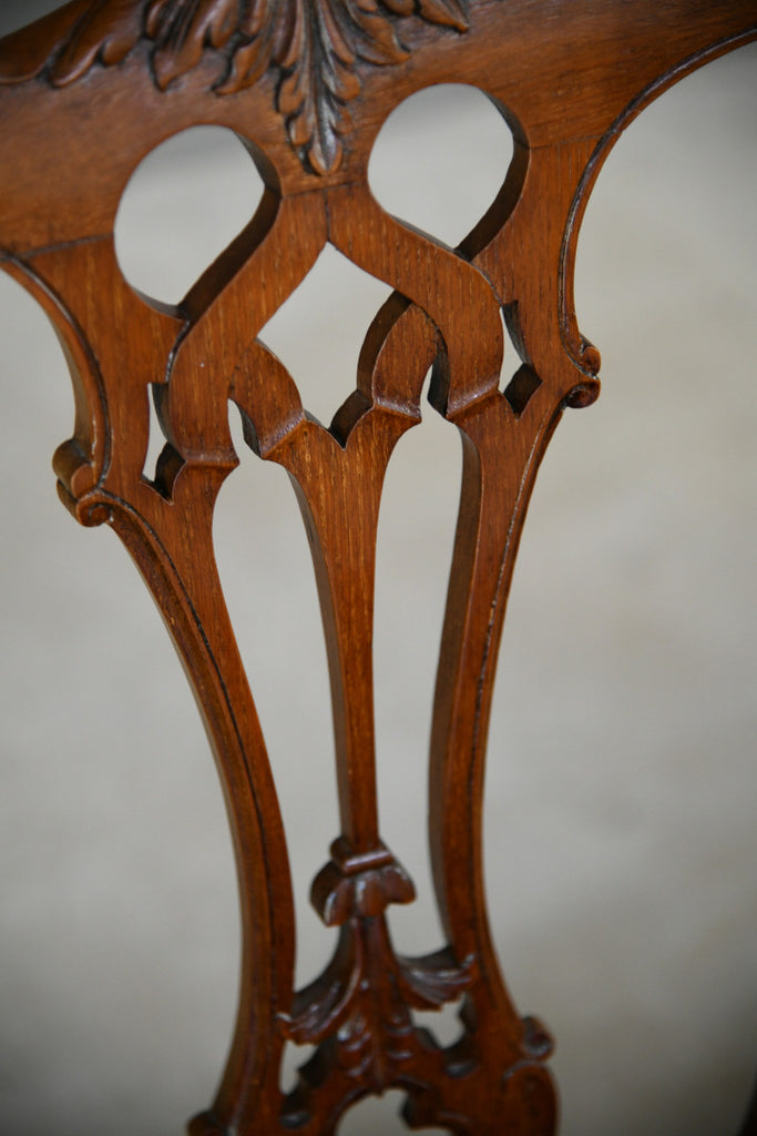 Set 6 Oak Chippendale Style Dining Chairs