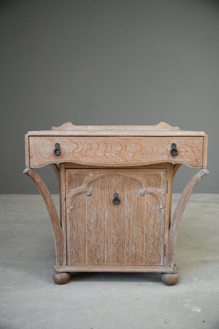 Gothic Limed Oak Side Table