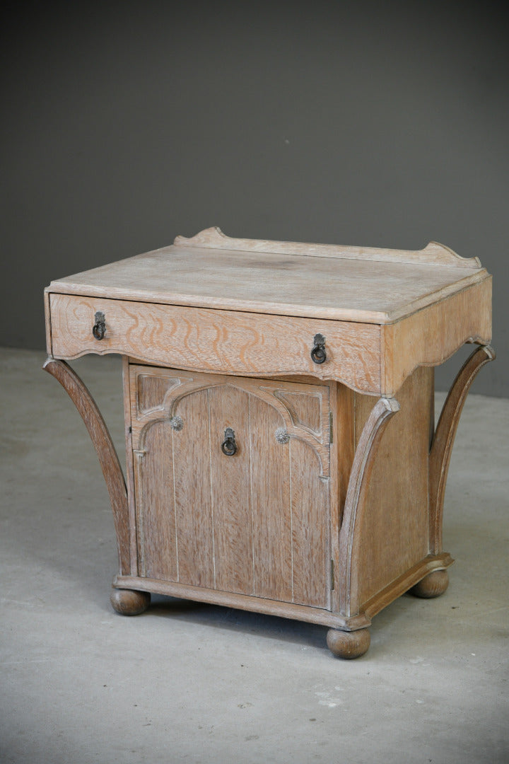 Gothic Limed Oak Side Table