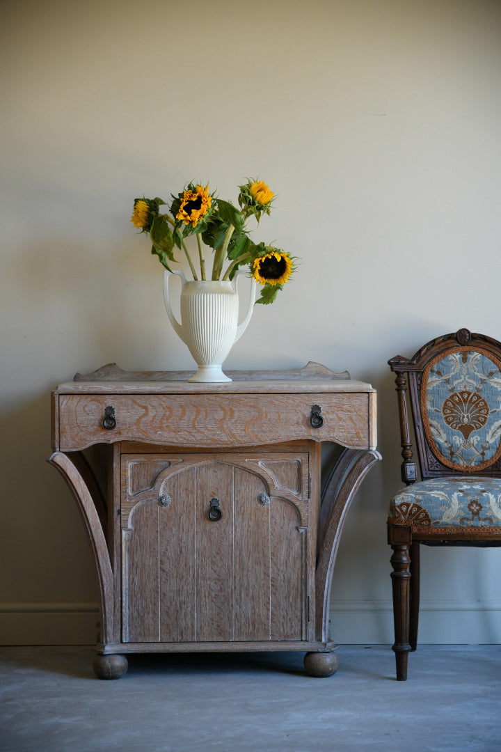 Gothic Limed Oak Side Table