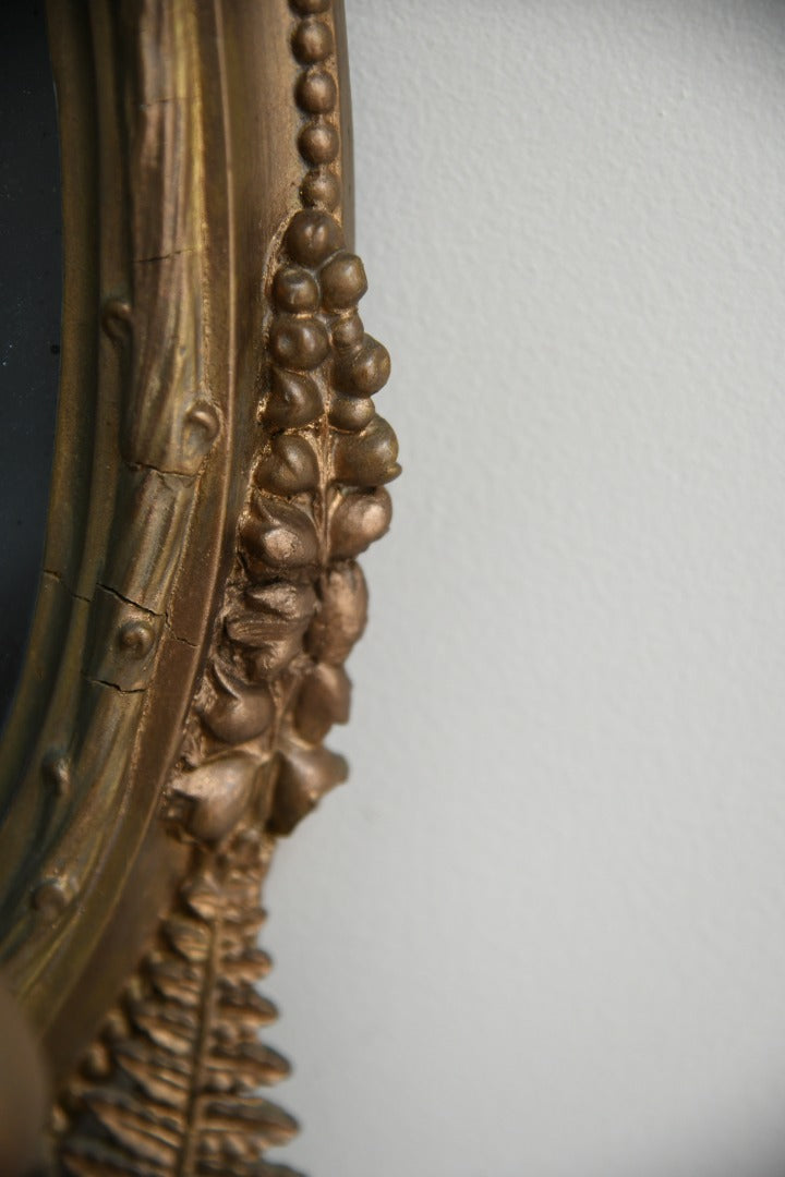 Antique Gilt Wood & Gesso Girandole Mirror