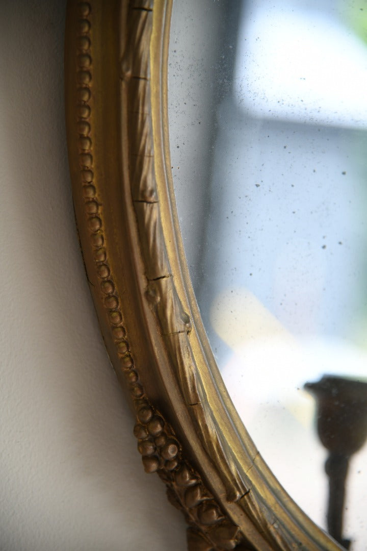 Antique Gilt Wood & Gesso Girandole Mirror