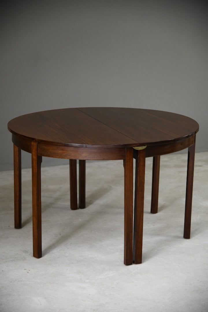 Pair Georgian Mahogany D End Tables