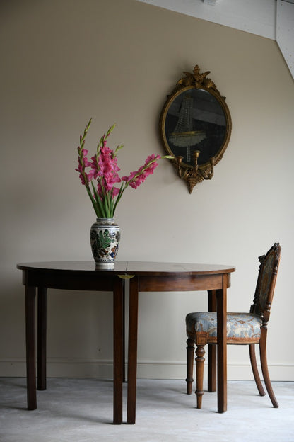 Pair Georgian Mahogany D End Tables