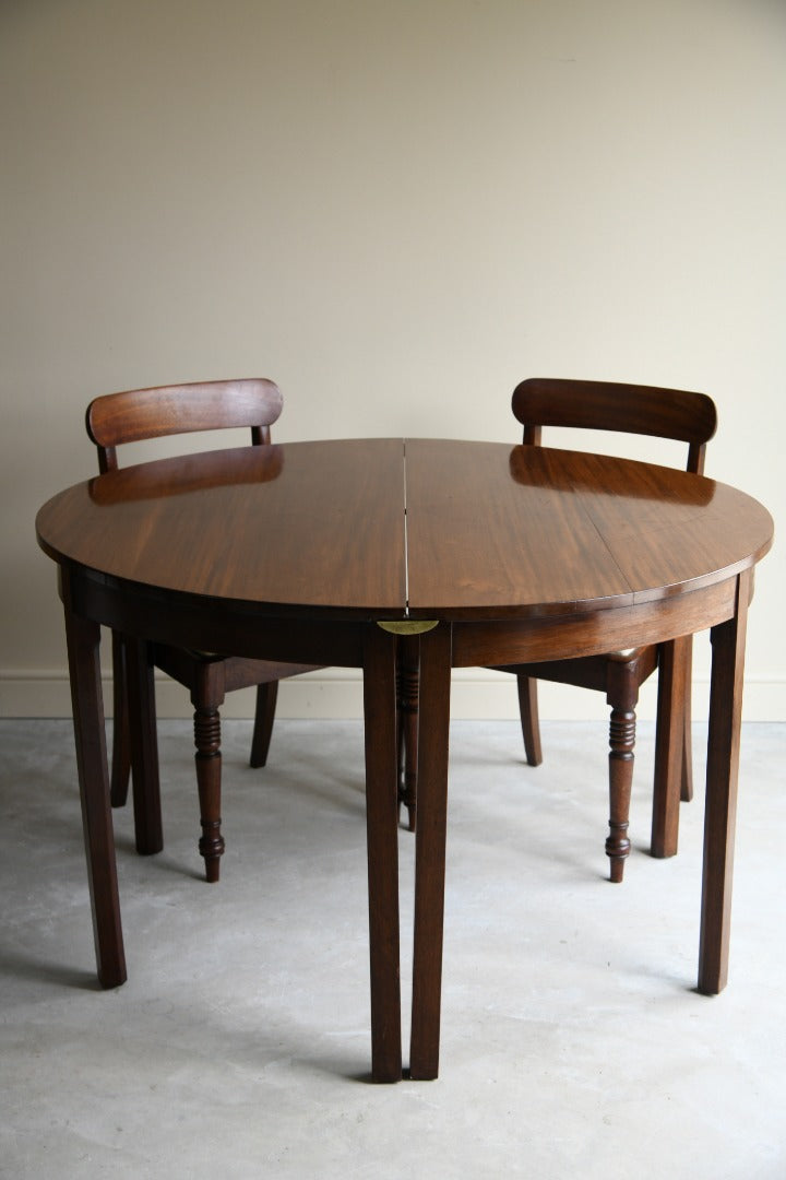 Pair Georgian Mahogany D End Tables