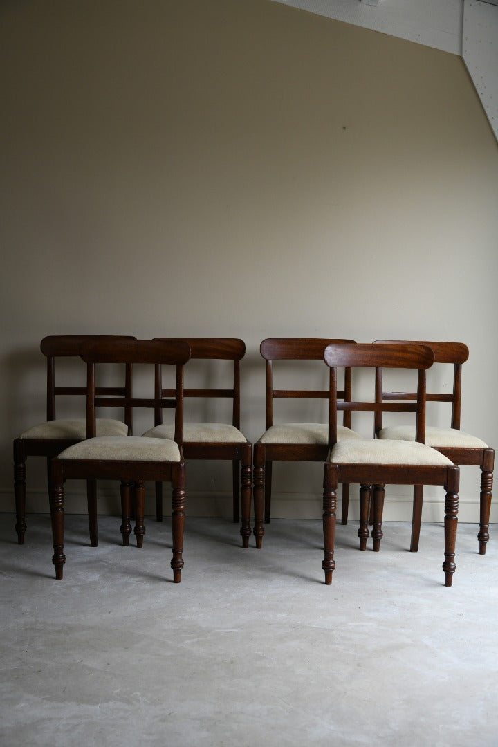 Set 6 Antique Mahogany Dining Chairs