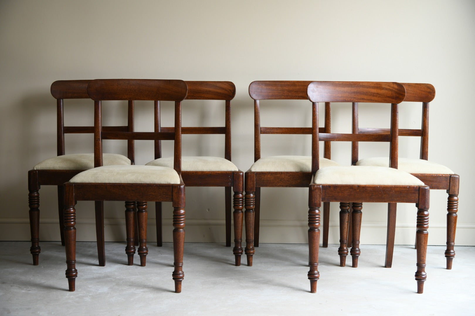 Set 6 Antique Mahogany Dining Chairs