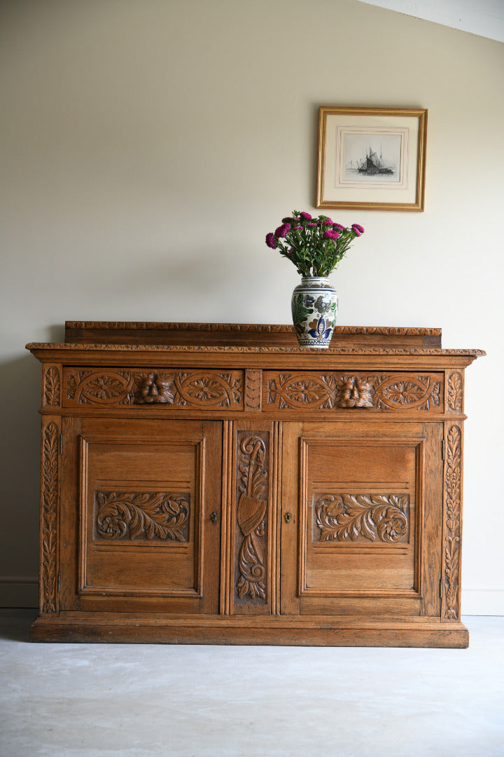 Victorian Carved Oak Dresser