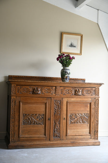 Victorian Carved Oak Dresser