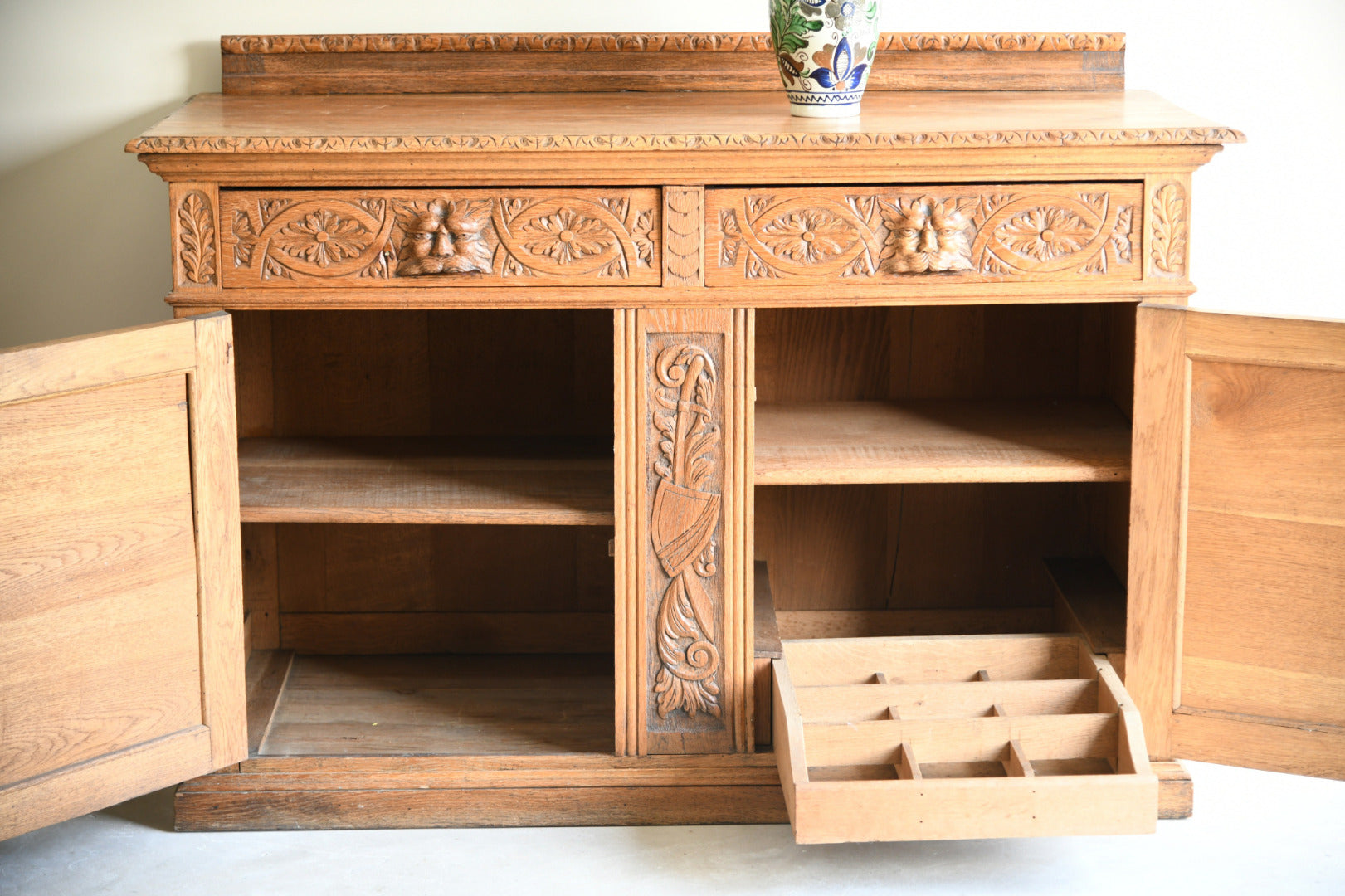 Victorian Carved Oak Dresser