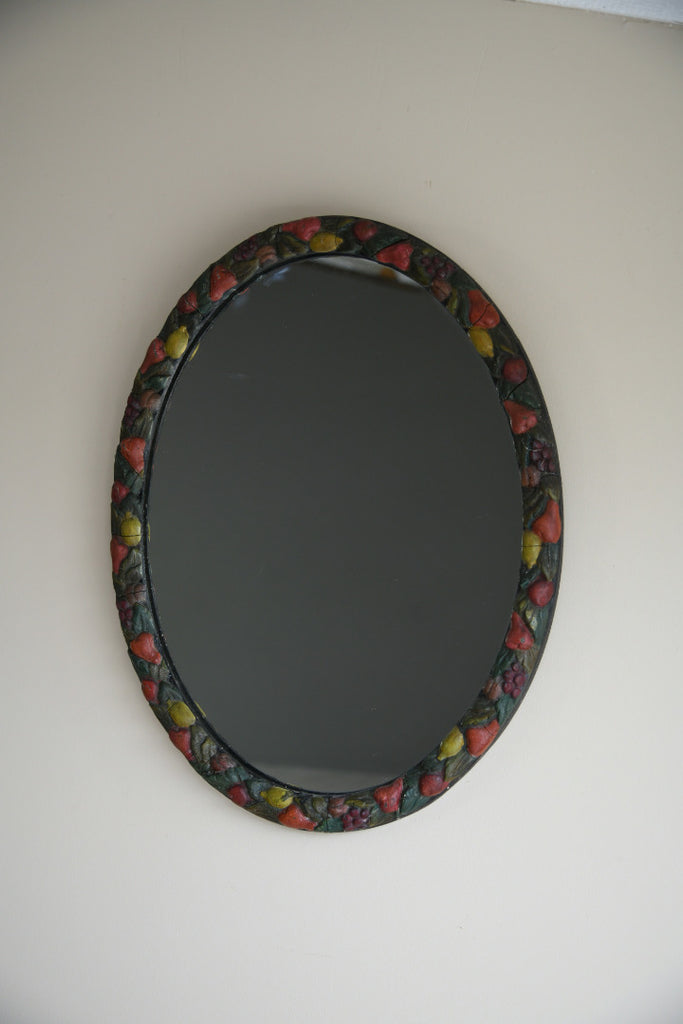 Early 20th Barbola Fruit Mirror