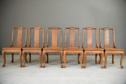 6 Chinese Teak Dining Chairs