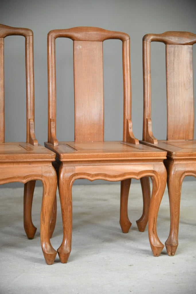 6 Chinese Teak Dining Chairs