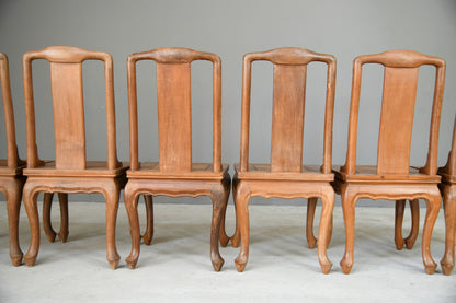 6 Chinese Teak Dining Chairs