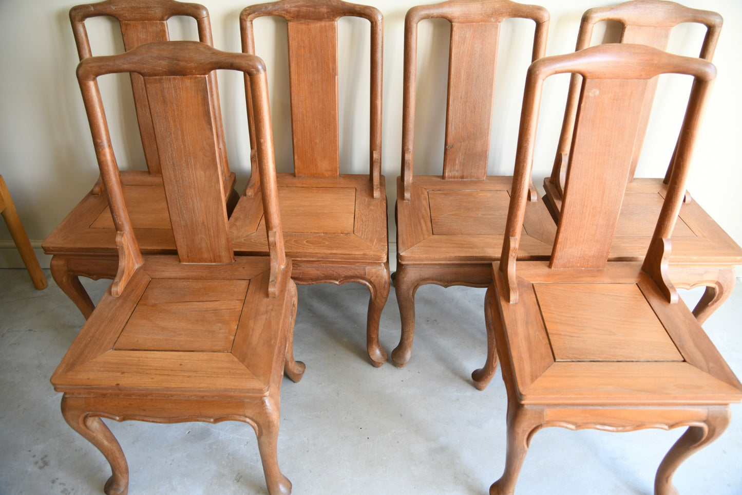 6 Chinese Teak Dining Chairs