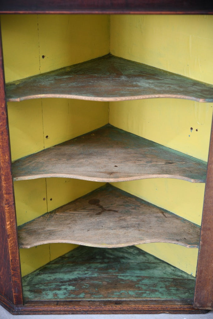 Antique Oak Hanging Corner Cupboard