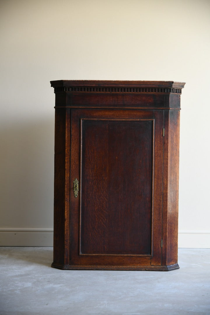 Antique Oak Hanging Corner Cupboard