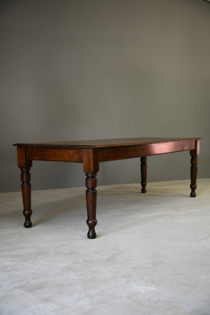 Antique Dark Oak Planked Kitchen Table