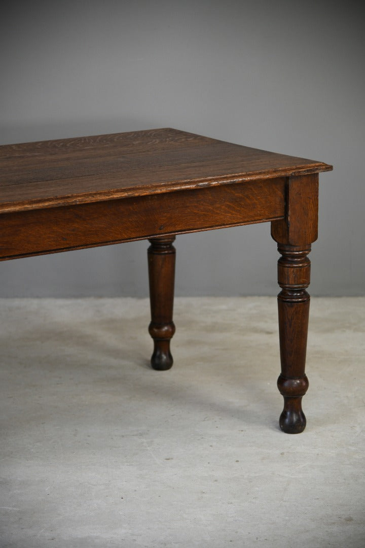 Antique Dark Oak Planked Kitchen Table