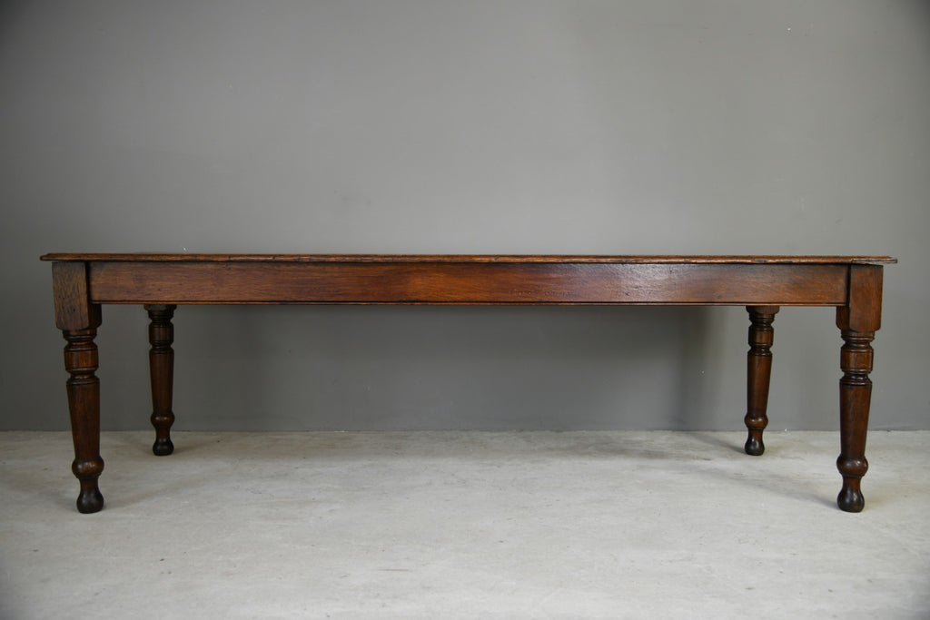 Antique Dark Oak Planked Kitchen Table