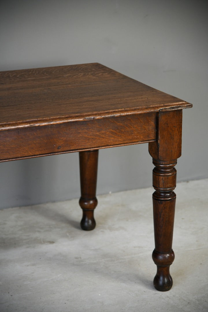 Antique Dark Oak Planked Kitchen Table