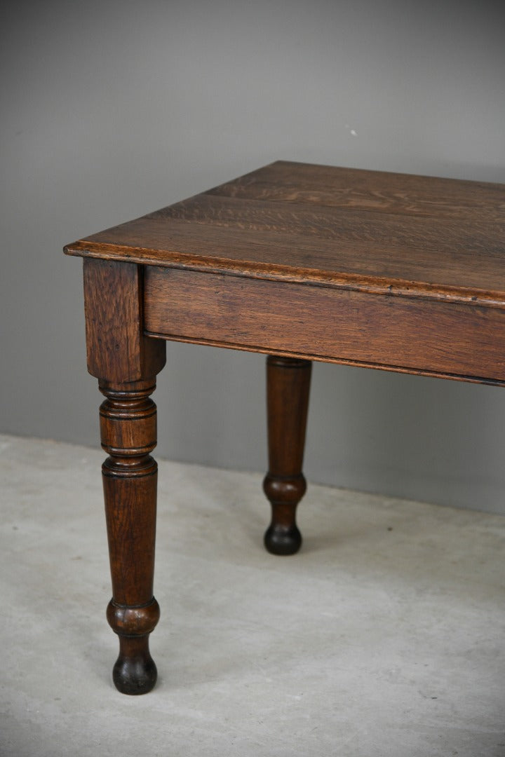 Antique Dark Oak Planked Kitchen Table