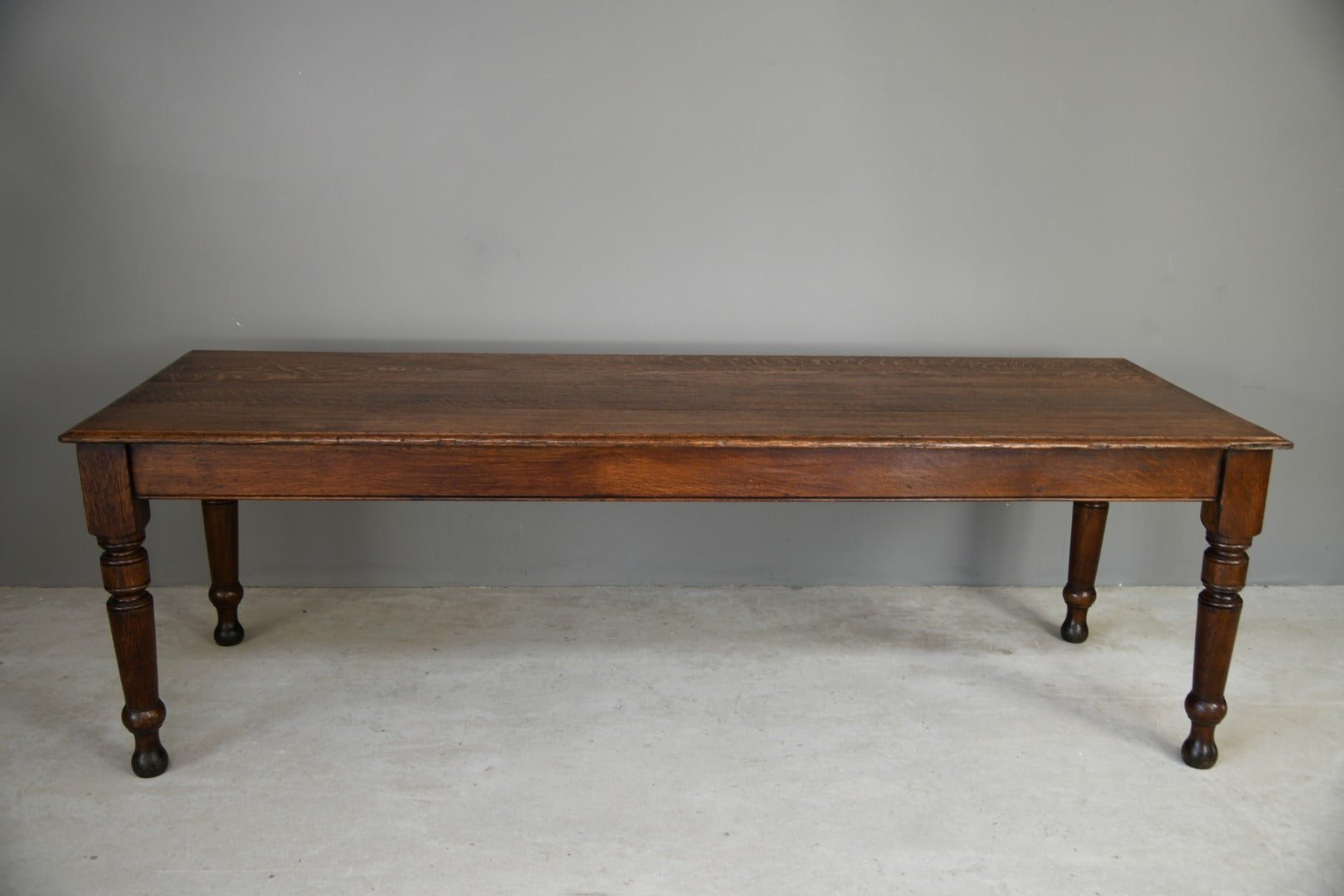 Antique Dark Oak Planked Kitchen Table