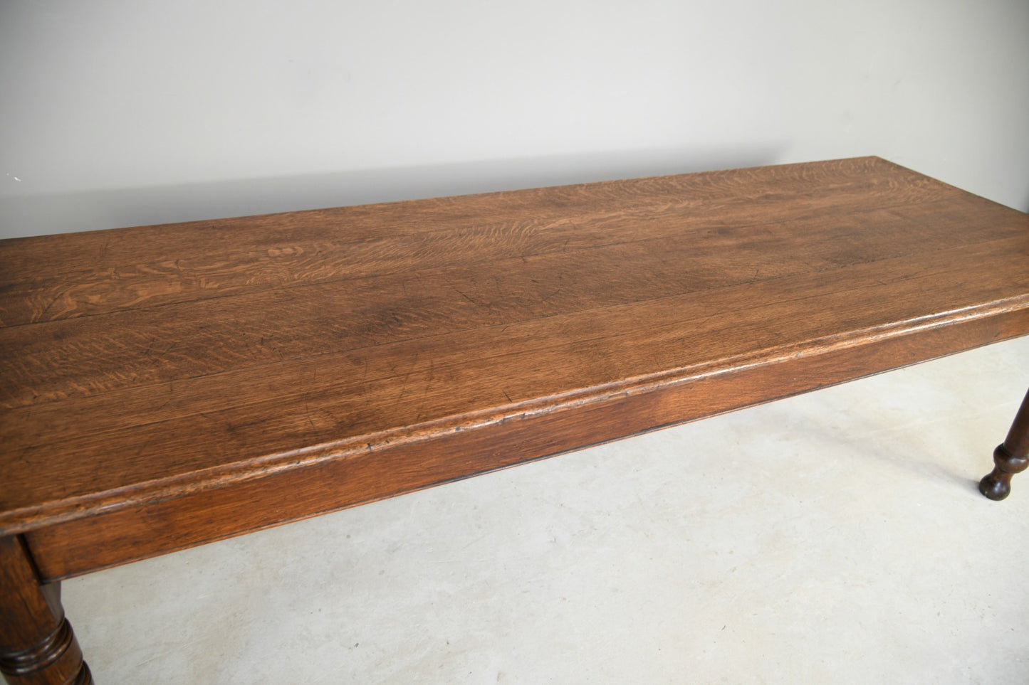 Antique Dark Oak Planked Kitchen Table