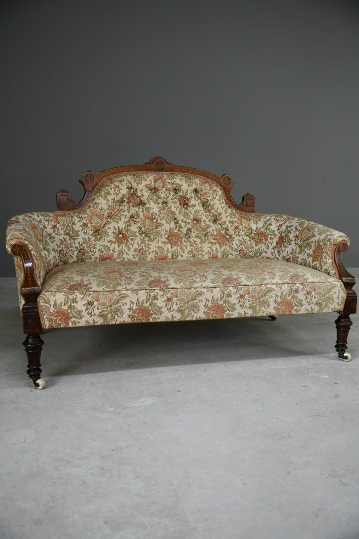 Victorian Walnut Upholstered Sofa