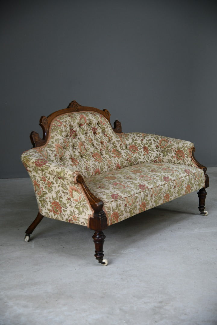 Victorian Walnut Upholstered Sofa