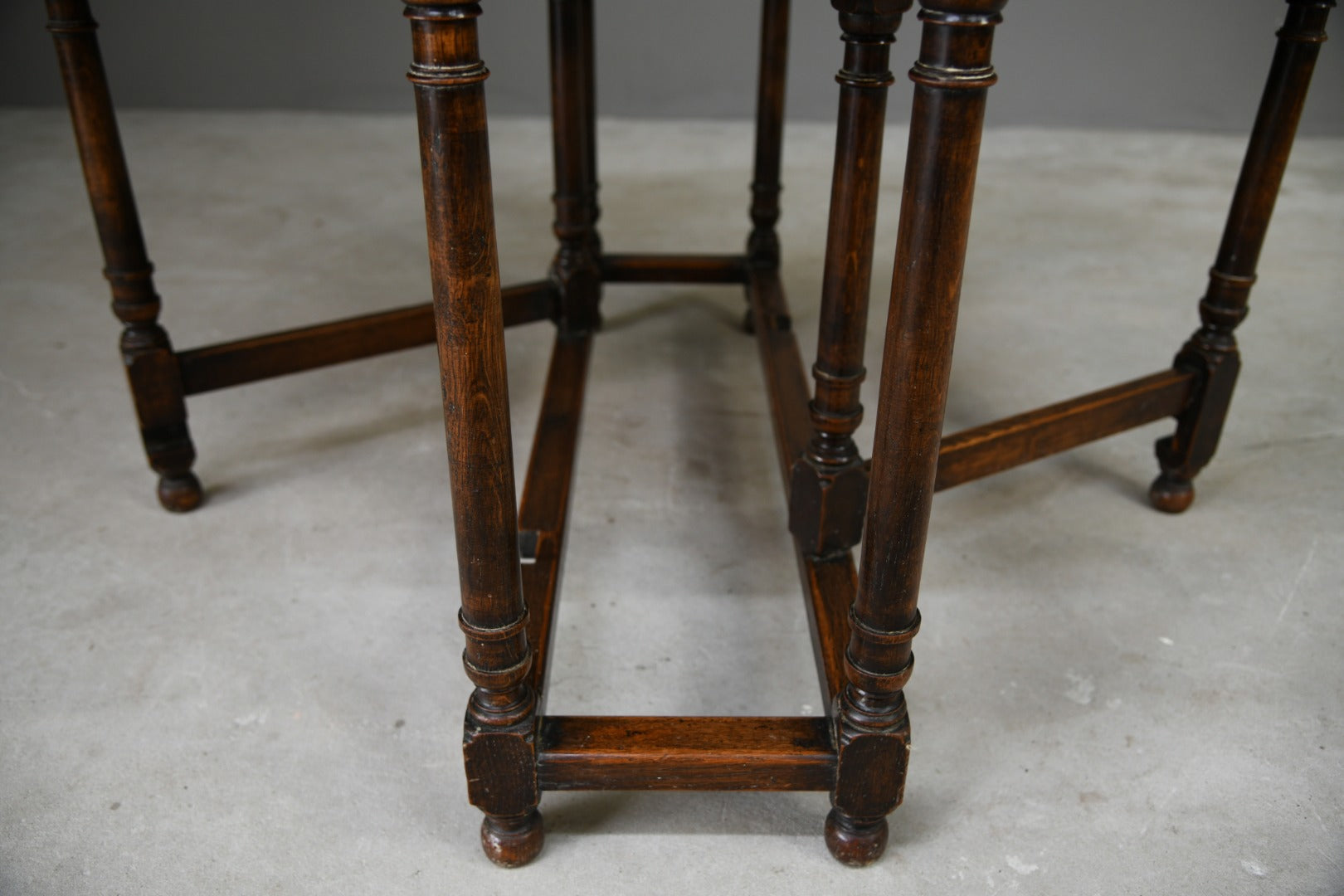 Carved Oak Drop Leaf Table