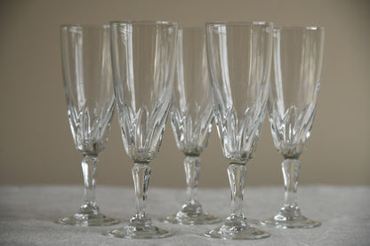 5 x Glass Champagne Flutes