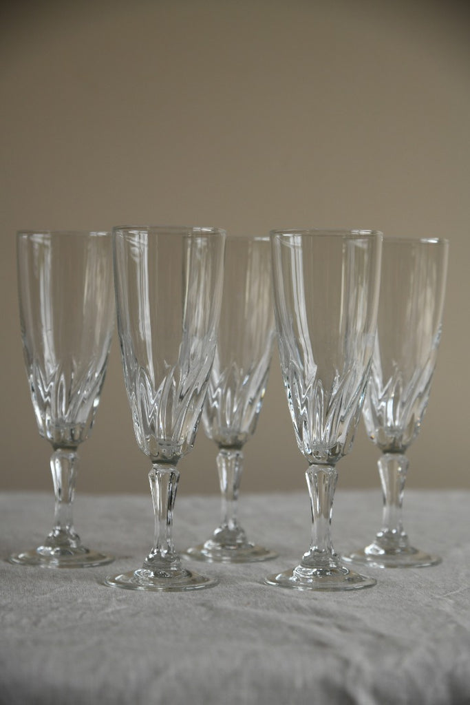5 x Glass Champagne Flutes