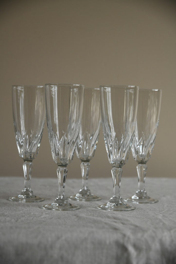 5 x Glass Champagne Flutes