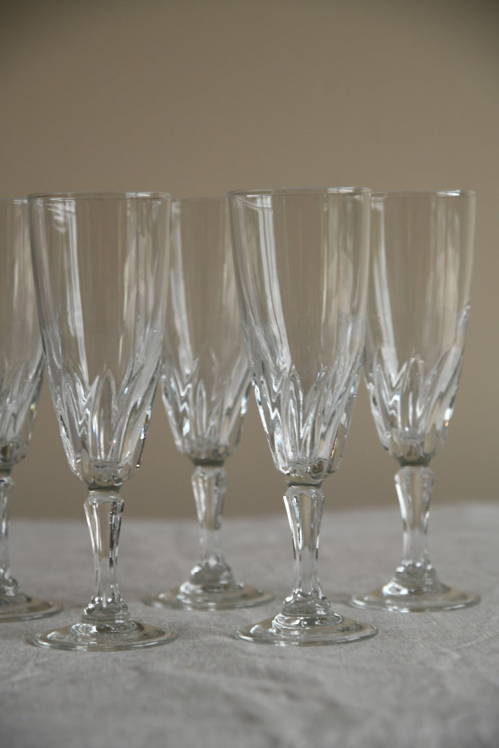 5 x Glass Champagne Flutes